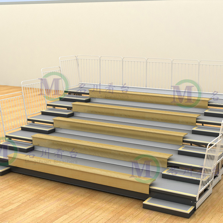 Jupiter indoor wood retractable bleachers for sale movable telescopic grandstand