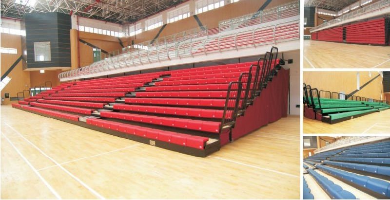 Retractable gym bleachers telescopic seating mobile grandstand Indoor telescopic bleachers seating retractable Grandstand