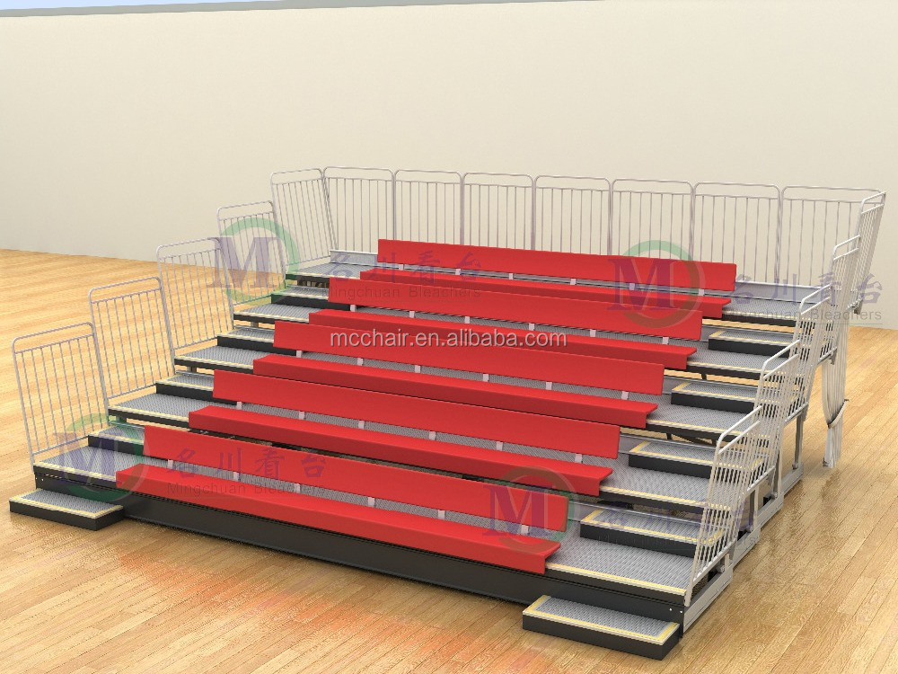 Commet Hot selling Sports Ground spectator grandstand indoor mobile retractable gym bleachers, spectator bleachers