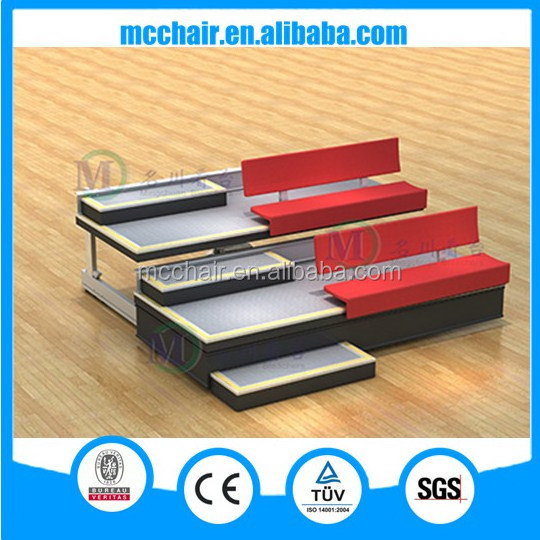 Commet Hot selling Sports Ground spectator grandstand indoor mobile retractable gym bleachers, spectator bleachers