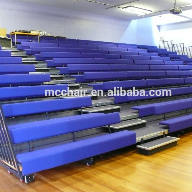 Commet Hot selling Sports Ground spectator grandstand indoor mobile retractable gym bleachers, spectator bleachers