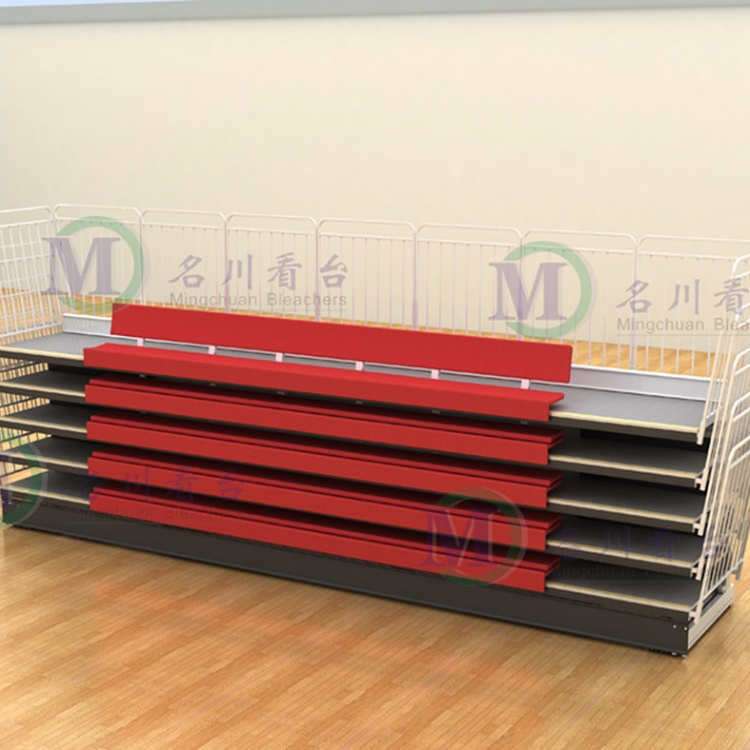 Commet Hot selling Sports Ground spectator grandstand indoor mobile retractable gym bleachers, spectator bleachers