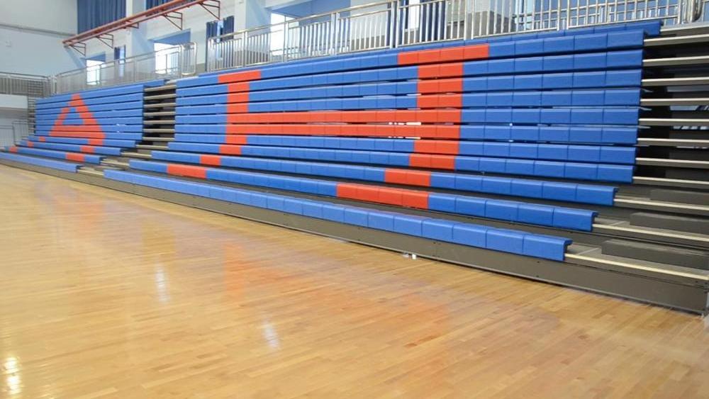 Retractable gym bleachers telescopic seating mobile grandstand Indoor telescopic bleachers seating retractable Grandstand