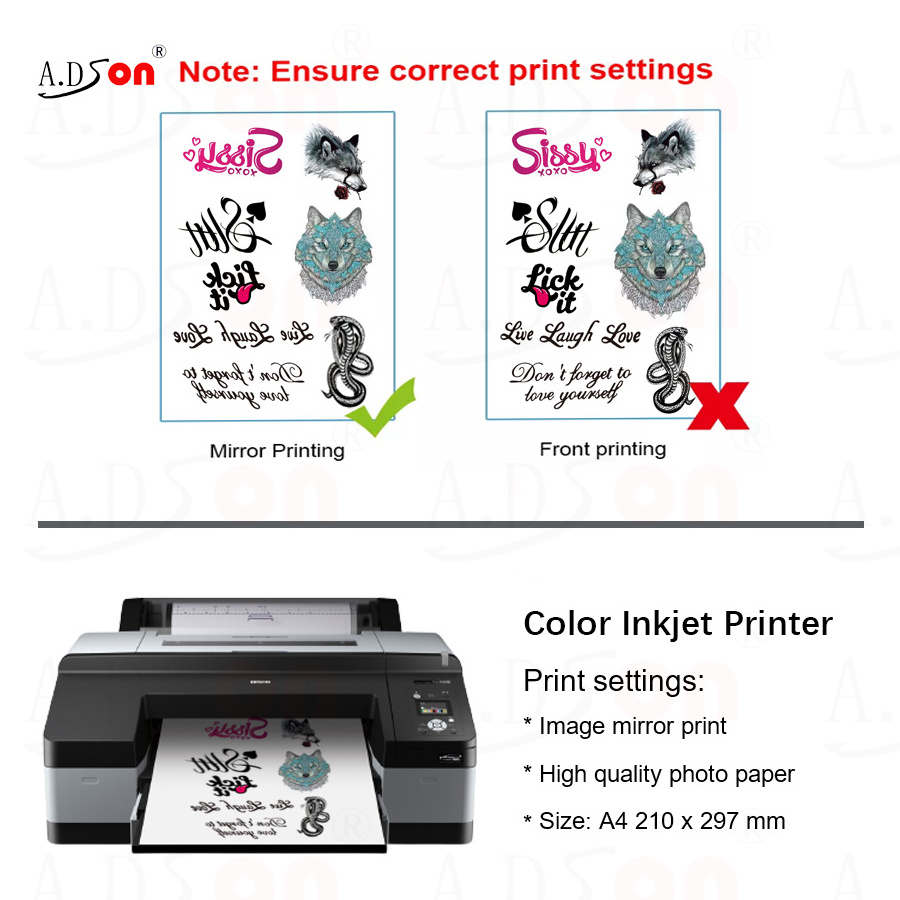 Inkjet Sticker Paper Glow In The Dark Printable Temporary Tattoo Paper For Inkjet Printer