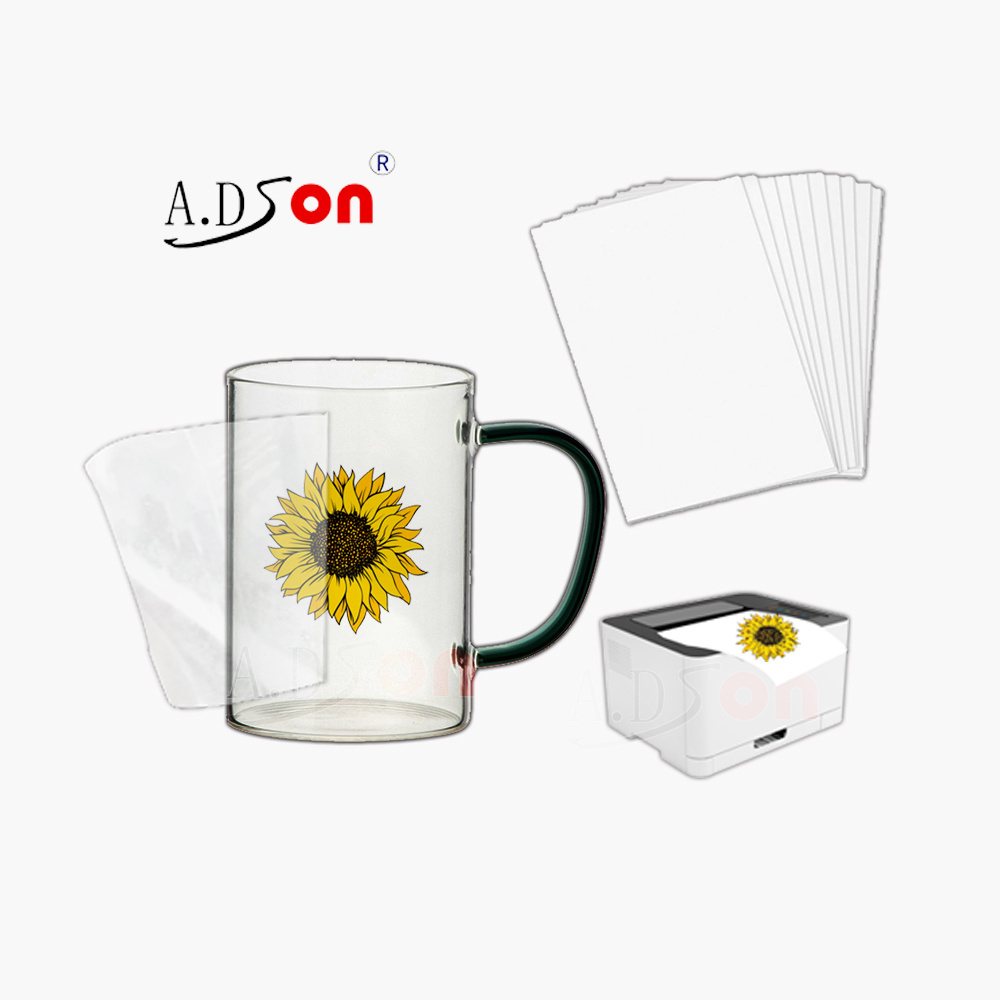 Laser Transparent Film Free Water Decal Paper Borderless Water Slide Transfer Sheets for Glass Metal Ceramic Mugs for Printing