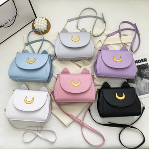 Moon Luna Cat Purses Pu Leather Gothic Purse Cosplay Moon Bag Handbags Crossbody Shoulder Bags