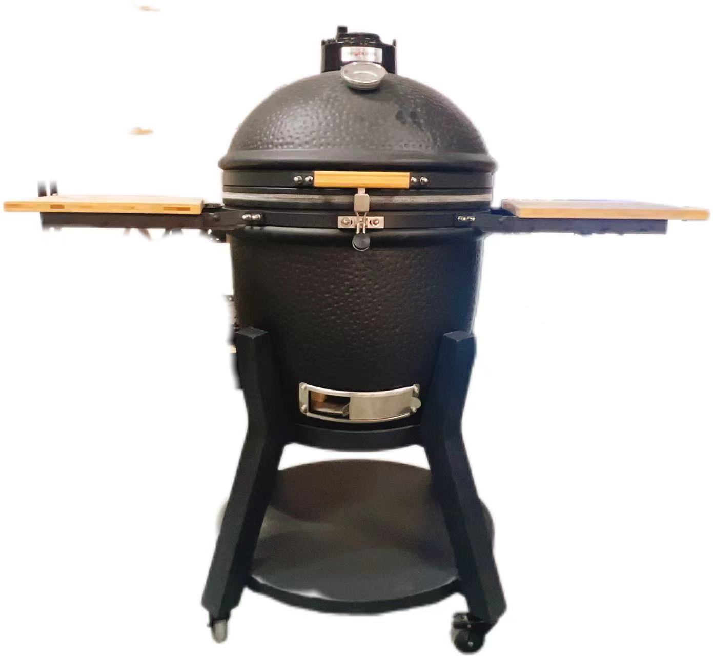 MCD 22Inch Matte Fog Black Professional Manufacturer Of  Outdoor BBQ Charcoal Type Ceramic Kamado Grill With Base  wh