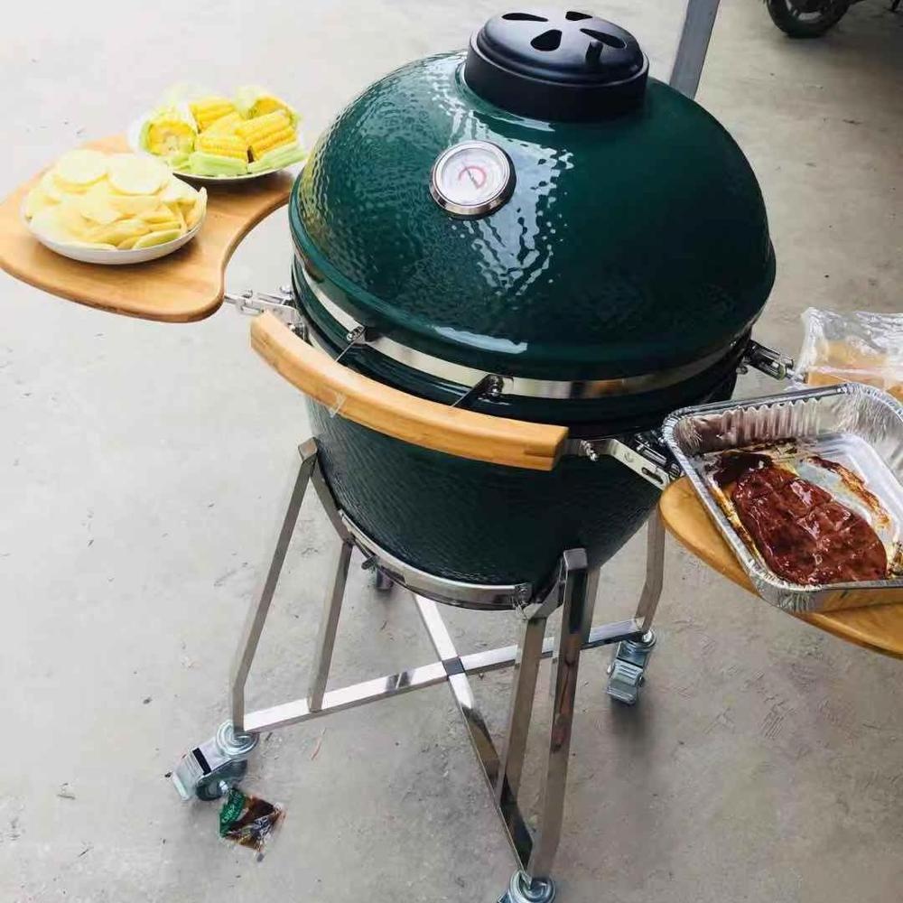 MCD  Large charcoal BBQ Grill for Outdoor Garden 12 15 18 22 29 Inch Green Ceramic Grill Kamado