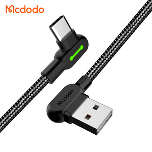 Hot Selling Elbow USB Type C LED Lights Phone Charging QC4.0 QC3.0 Fast Gaming Charging Type-c Data Cable for Android Devices