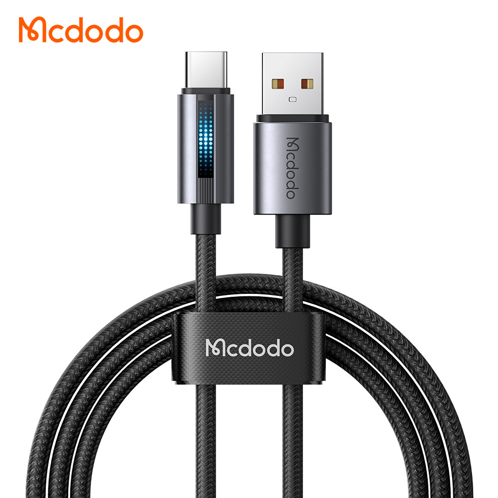 Mcdodo 518 USB-C Type Data Cable Fast Charging Car Light Breathing Light Advanced Metal Texture Supports QC4.0 QC3.0 VOOC Nylon