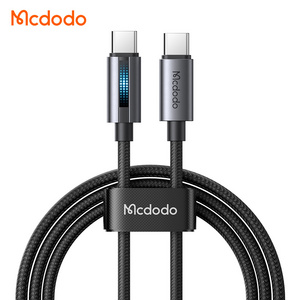 Mcdodo 574/571 Fast Charging 100W PD USB-C to USB-C Data Cable Light Breathing LED Nylon Material Braided for iOS Android Mac