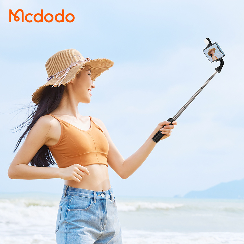 Extended Selfie Stick With Umbrella Tripod Removable One Fill Light Lamp Remote Controller 700mm Max 3 in 1 Selfie Stick Tripod