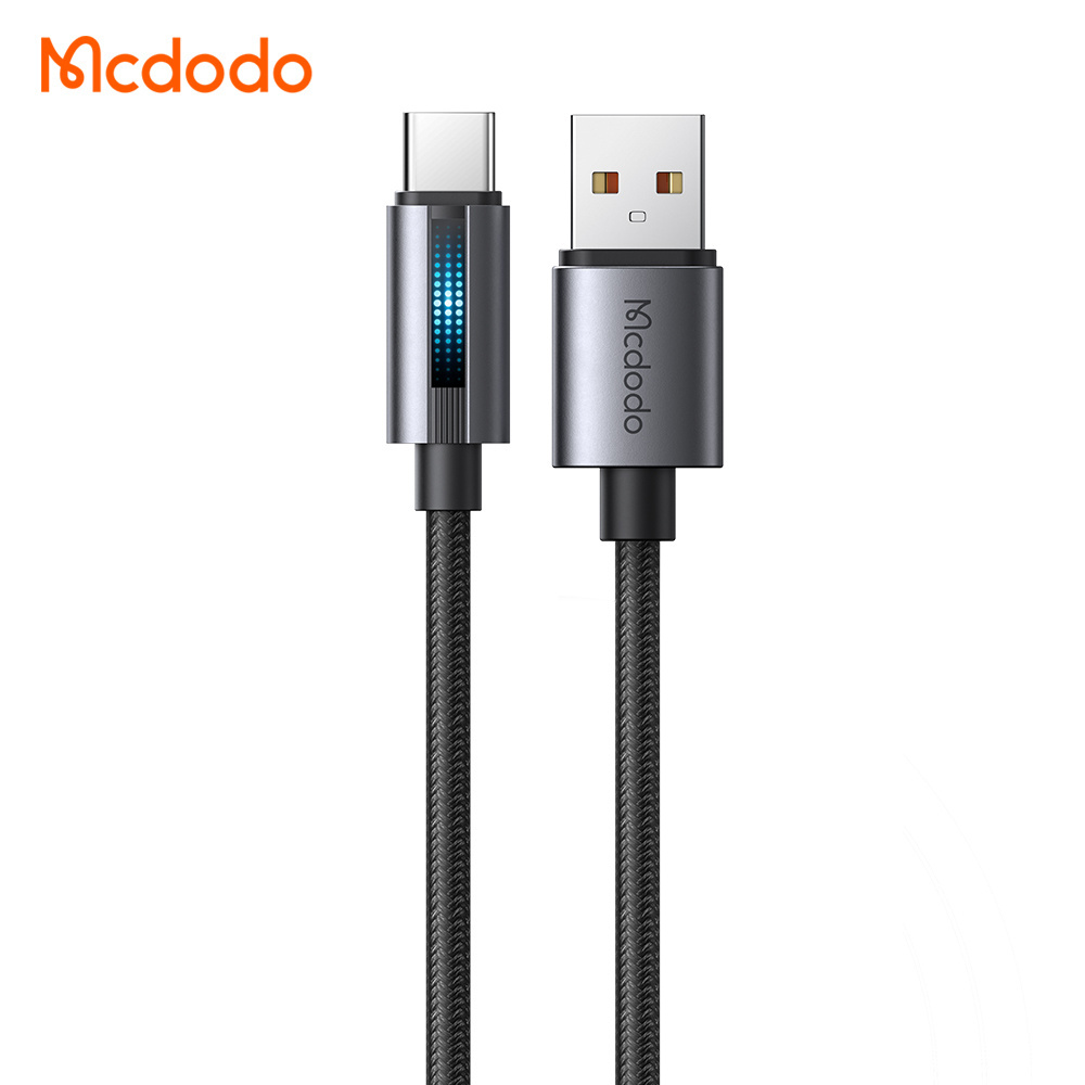 Mcdodo 518/566 100W 66W Fast Charging Type-C USB Data Cable Nylon Metal Breathing Light Lamp Effect for SAMSUNG OPPO VIVO XIAOMI