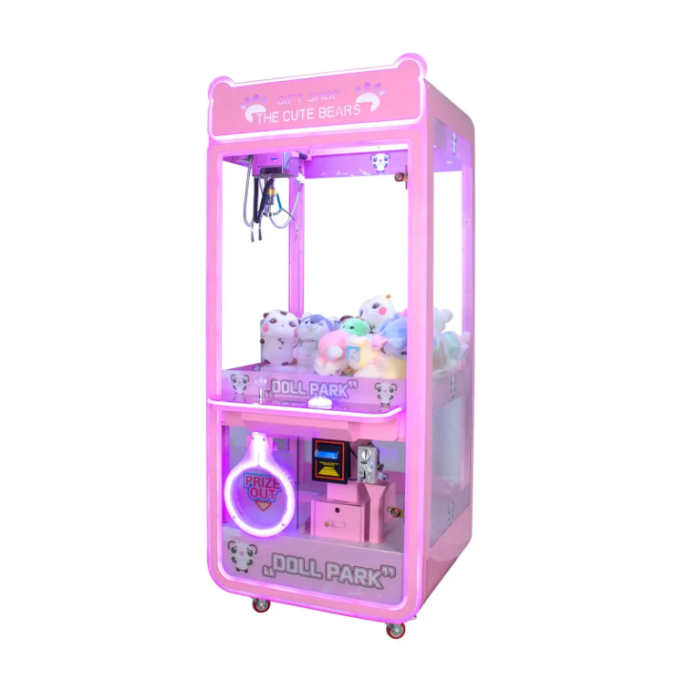 New Model Cute Bears Game City Plush Crane Toy Vending Game Machine Arcade Pink Toy Gift Crane Machine