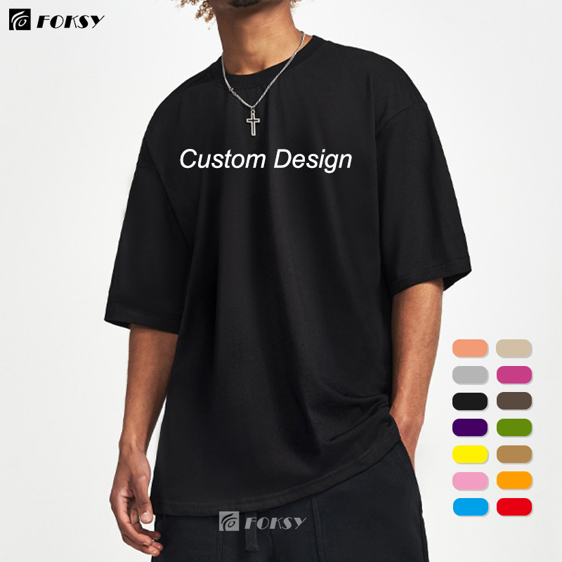 Wholesale Bulk 210 220 250 300 Gsm Oversize-T Shirt Drop Shoulder Oversized Unisex Blank Plain High Quality 100% Cotton T Shirt