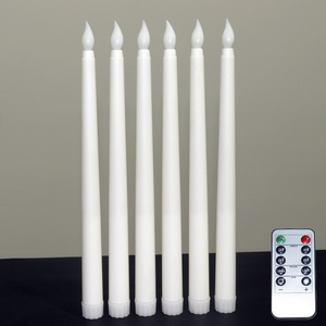 flameless led long conical rod tea light pillar candles light with remote control for Wedding Decoration