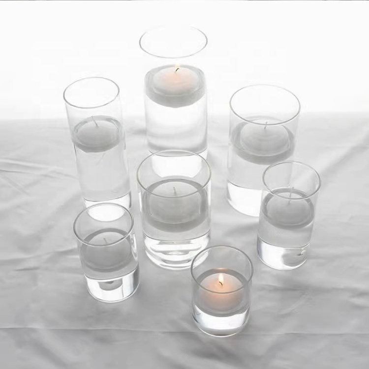 tall hurricane glass pillar candle holder cylinder floating votive candle holder vases for Home Table Centerpieces Party Decor