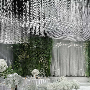 custom Gorgeous hanging crystal wedding decorations ceiling drape hanging bead curtain hanging