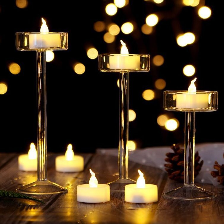 clear long stemmed candle holder glass tealight candle holders candelabra centerpiece for weddings