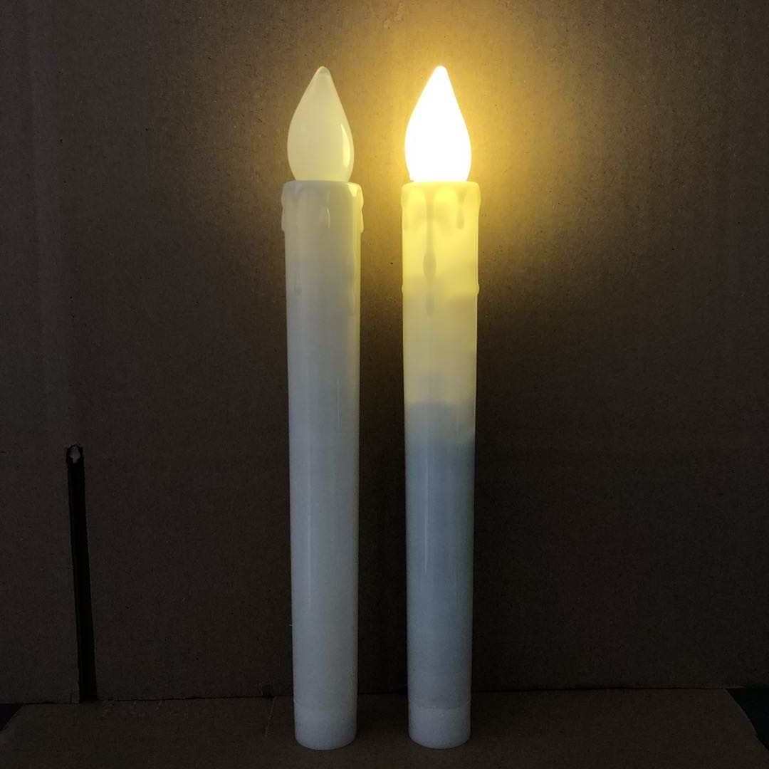 white long taper christmas electronic led candles light stick flameless battery power