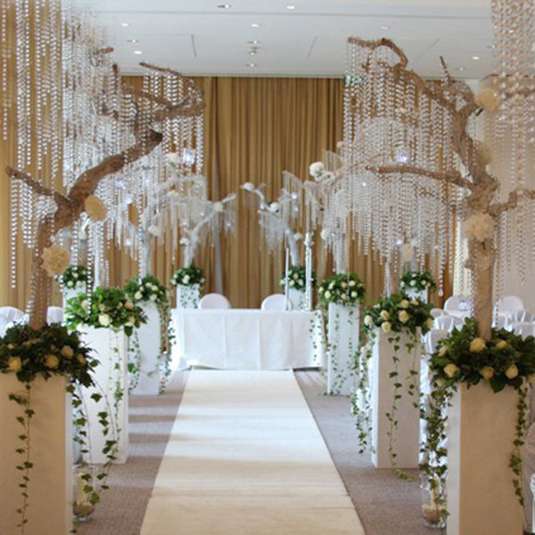 custom Gorgeous hanging crystal wedding decorations ceiling drape hanging bead curtain hanging