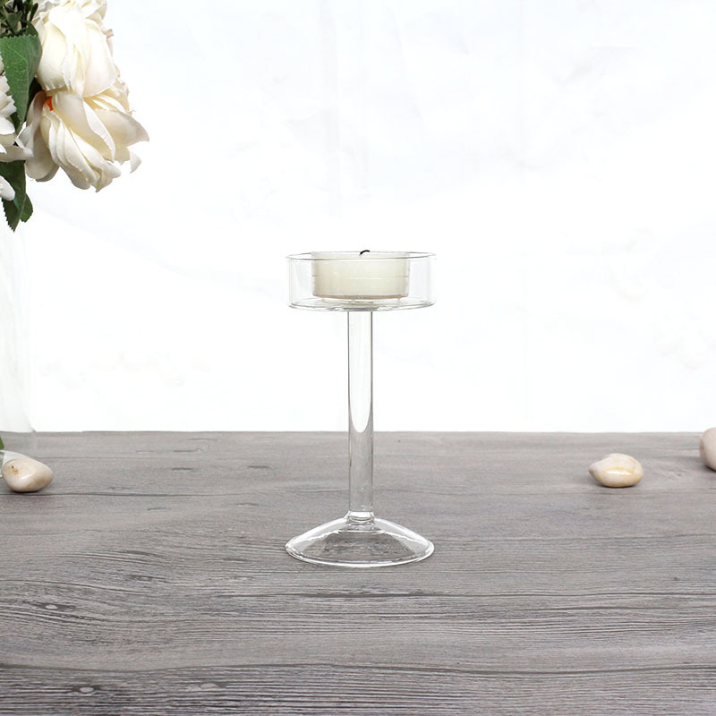 clear long stemmed candle holder glass tealight candle holders candelabra centerpiece for weddings