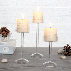 clear long stemmed candle holder glass tealight candle holders candelabra centerpiece for weddings