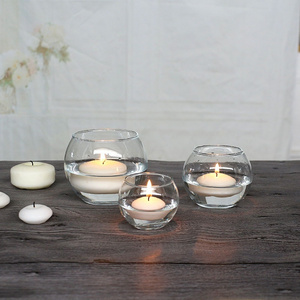 round luxury glass empty crystal candle jars packaging tealight candle holder round clear votive