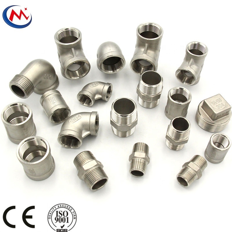 stainless steel 304 316 pipe fittings thread male female BSP NPT DIN connector for water oil gas