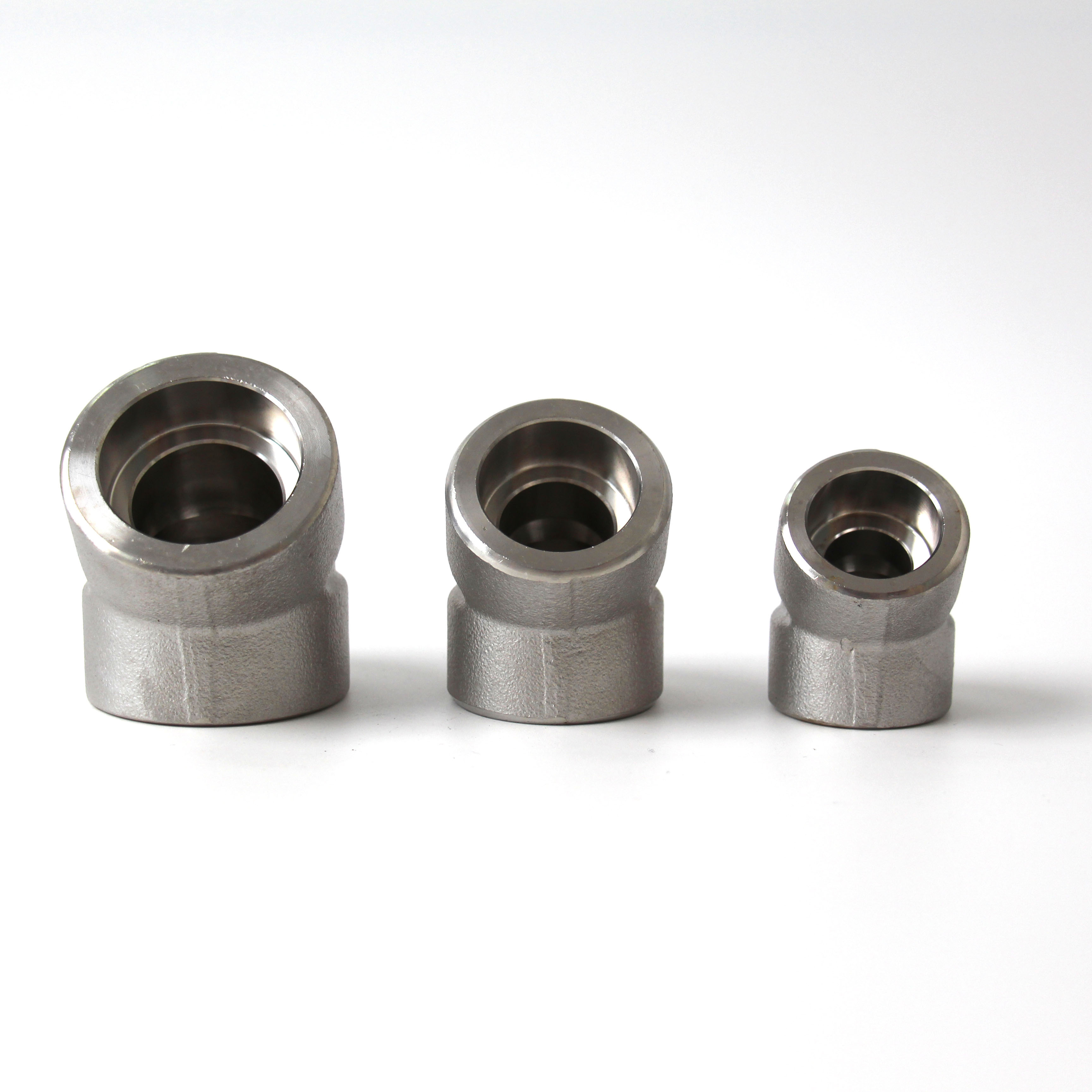 High pressure pipe hydraulic fittings 2000L 3000L  6000L carbon steel thread 45 90 degree socket welding elbow