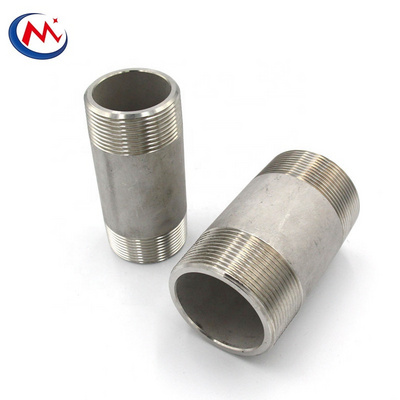 stainless steel threaded pipe DIN BSP NPT thread sch40 sch80 male thread stainless steel 304/316 pipe barrel nipple