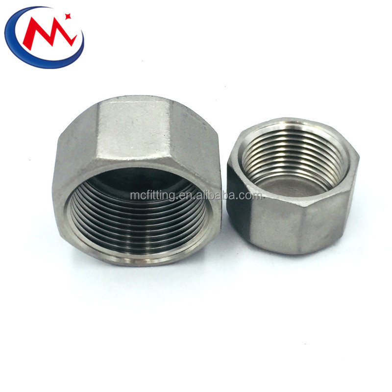 304 316 stainless steel high-pressure  thickened internal thread hexagonal pipe cap outer hexagonal pipe cap