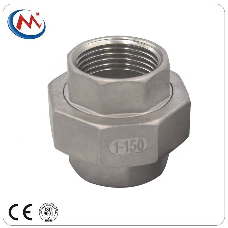 Class150 hydraulic union fitting stainless steel pipe fitting male& female NPT threaded flat union SS304/316 pipe fitting union