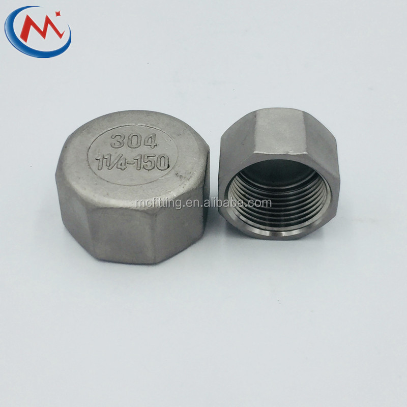 female threaded 2 inch stainless steel pipe fitting round cap