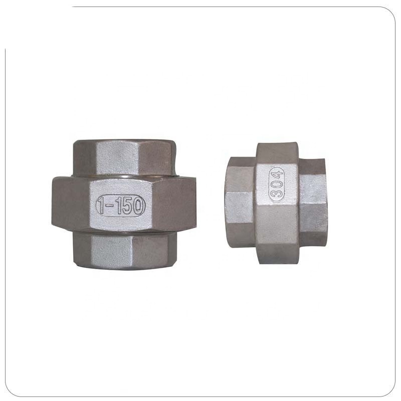 Class150 hydraulic union fitting stainless steel pipe fitting male& female NPT threaded flat union SS304/316 pipe fitting union