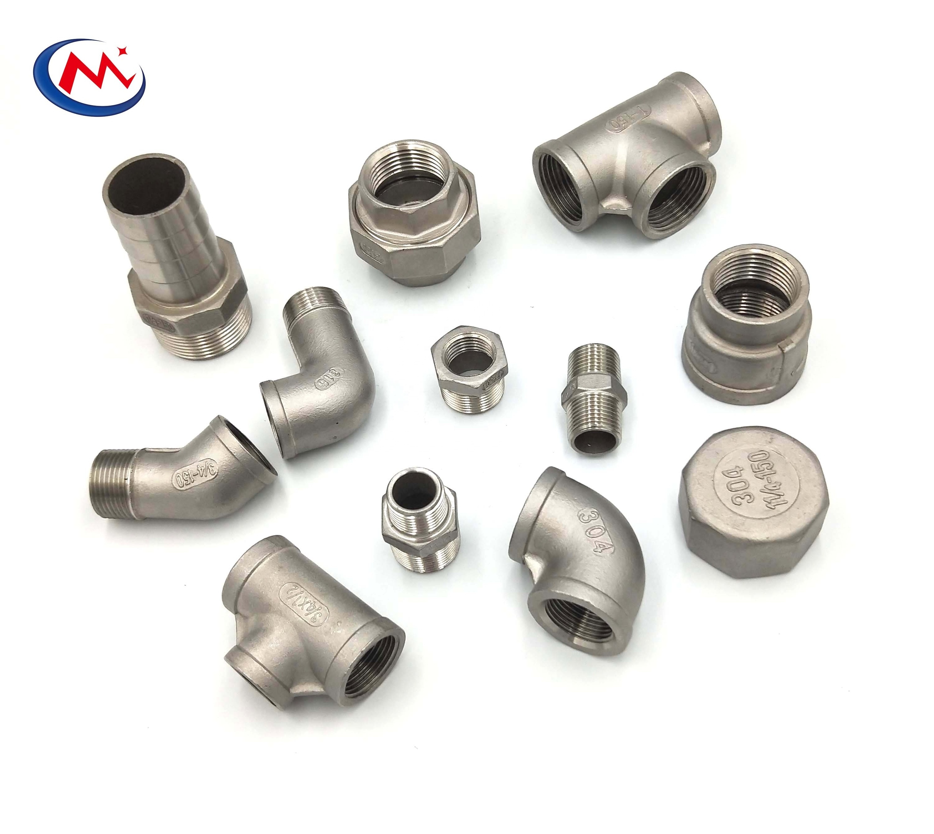 Hydraulic Stainless Steel Union NPT Threaded nipple aisi304 ASTM Pipe Fittings stainless