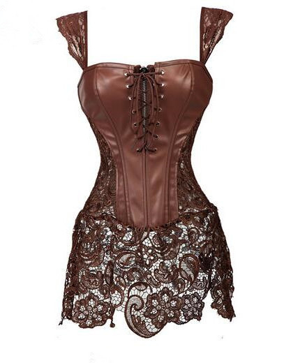 King Mcgreen Star Sexy Lingerie Gothic Lace Up Straps Bustier Overbust Women Steampunk Steel Boned Waist Cincher Corsets Dress