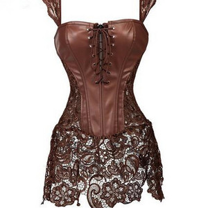 King Mcgreen Star Sexy Lingerie Gothic Lace Up Straps Bustier Overbust Women Steampunk Steel Boned Waist Cincher Corsets Dress