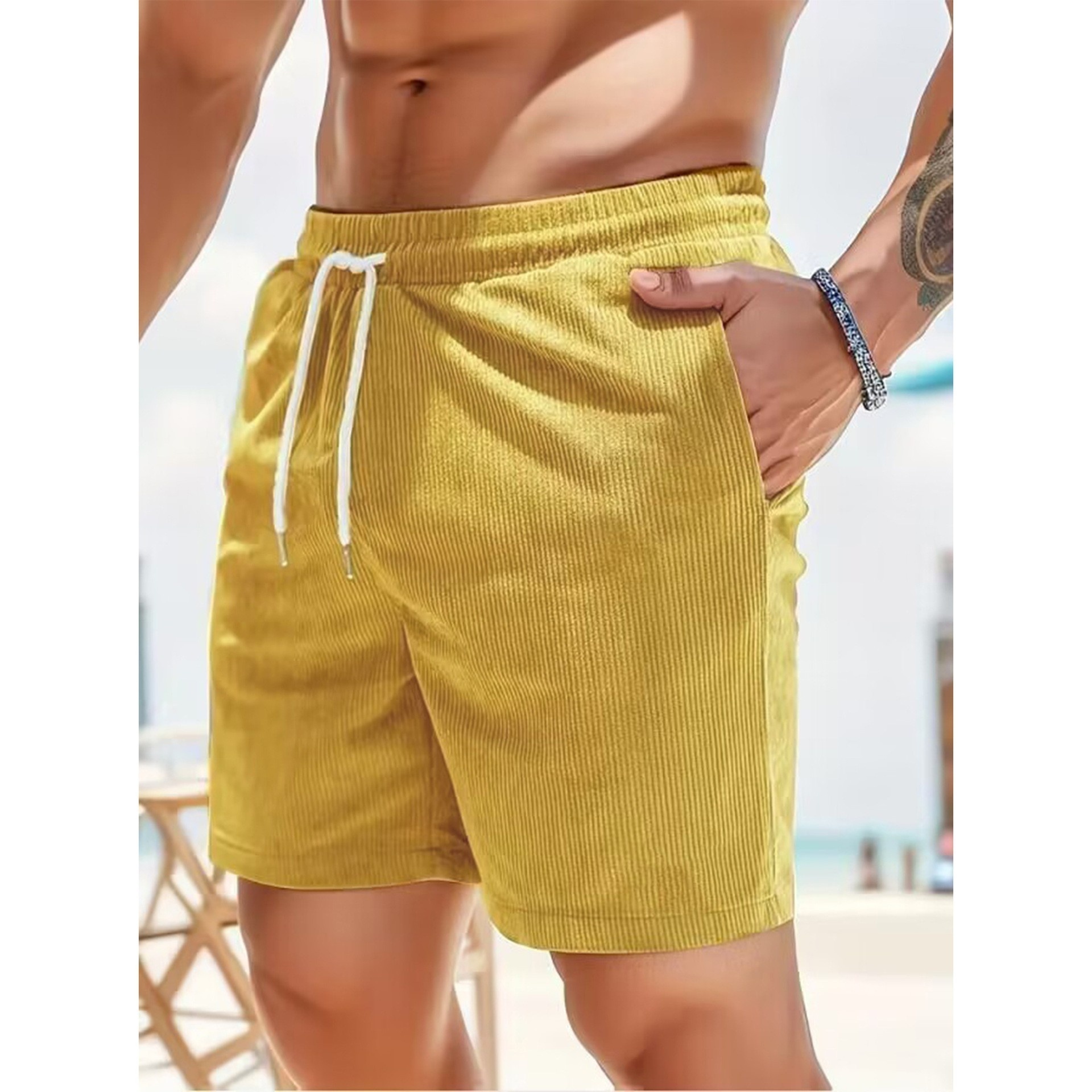 King Mcgreen star Custom Logo Men Training Fitness Corduroy Sportswear Five Cent Shorts Casual Running Shorts for men in stock