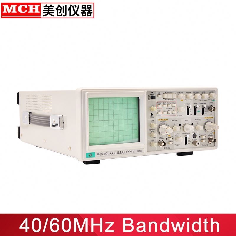 3 Channel 6 Tracing Dual Channel Dual Trace 40MHz Oscilloscope V-5040D With High Stability Educational Instrument