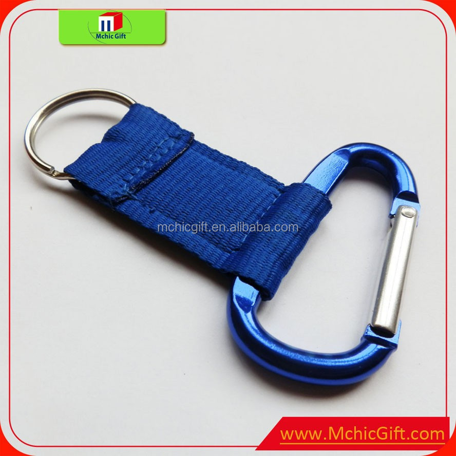 Metal Carabiner Clip Locking nylon custom keychains Design Alloy Carabiner Keychain for Outdoor Camping, Key Ring Clip