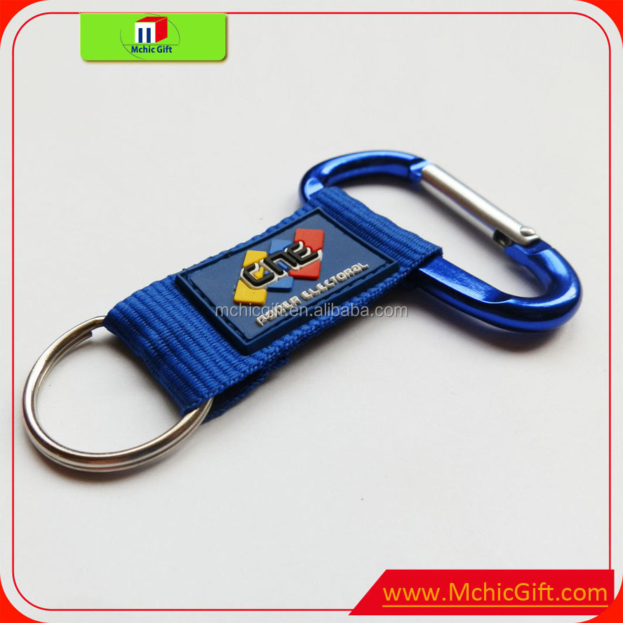 Metal Carabiner Clip Locking nylon custom keychains Design Alloy Carabiner Keychain for Outdoor Camping, Key Ring Clip