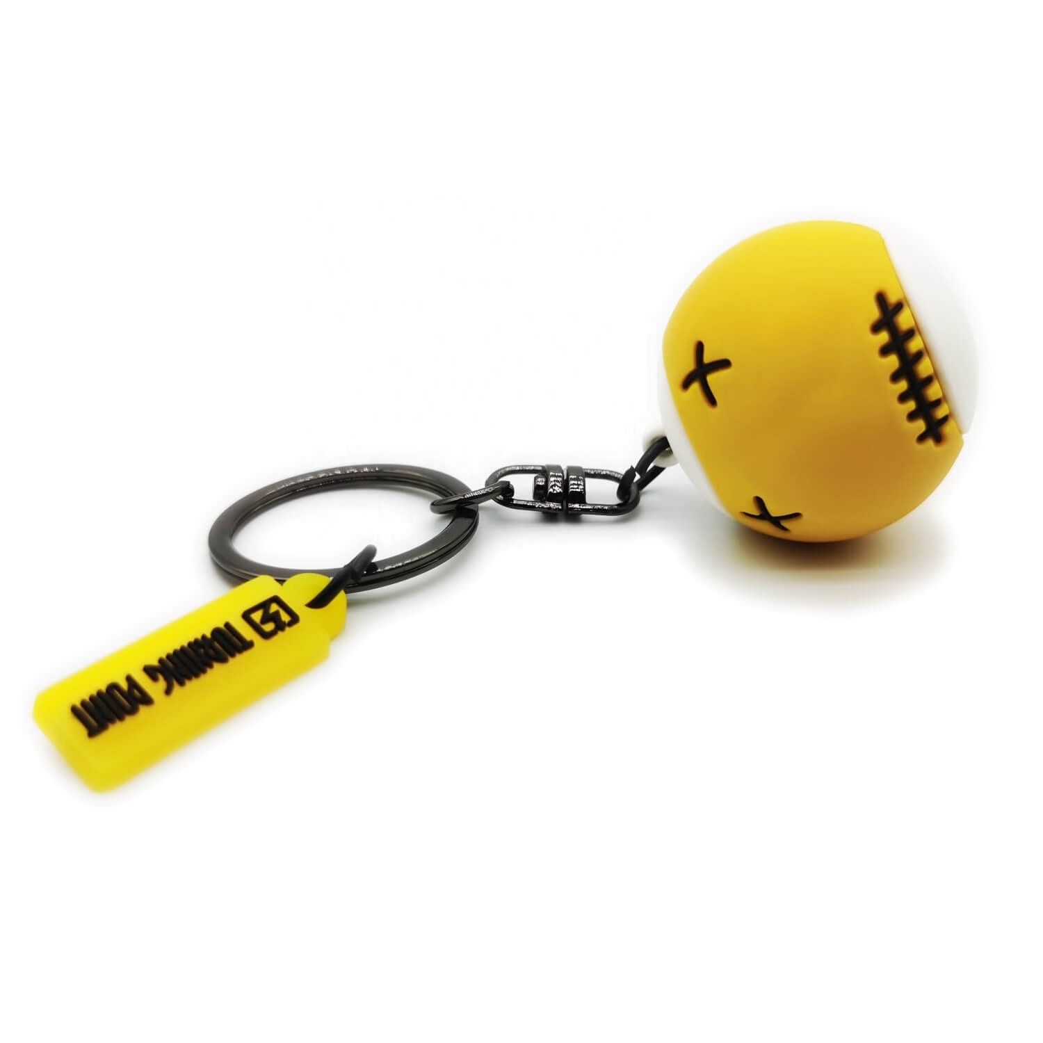 Custom LOGO Rubber Billiard Key Chain, Silicone 3D Ball KeyChain, Promotion Ball Key Ring