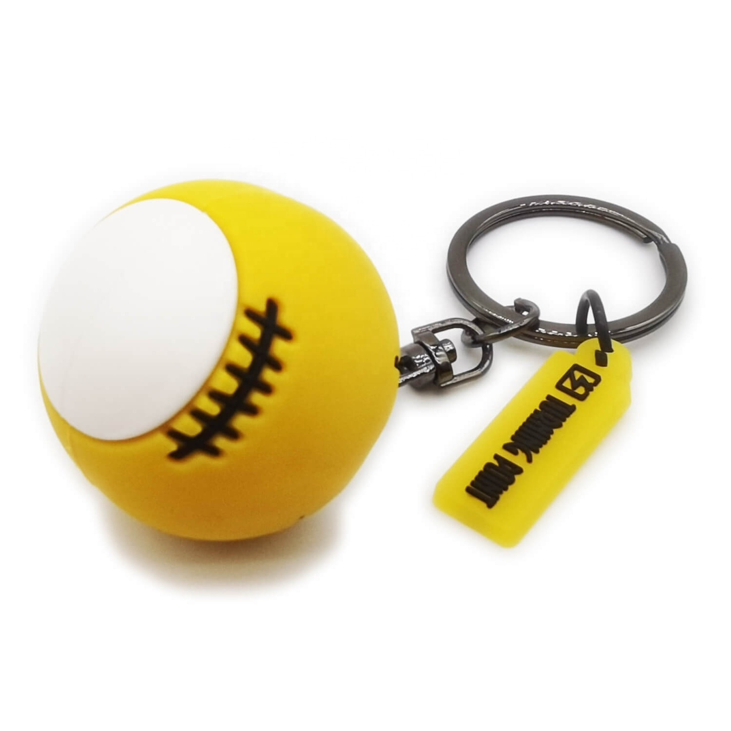 Custom LOGO Rubber Billiard Key Chain, Silicone 3D Ball KeyChain, Promotion Ball Key Ring