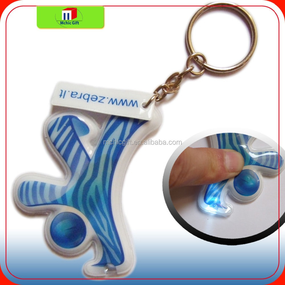 Customized Shape Keyring Flashlight, Flashlight Key Chain, Full Color Printing