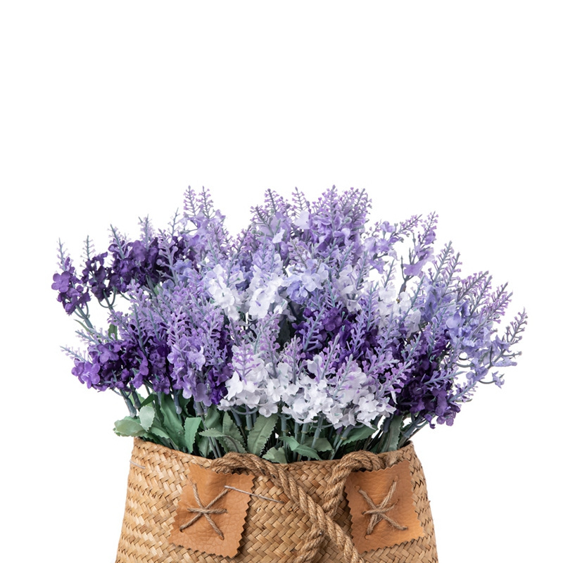 Indoor Outdoor Decor Artificial Flower 10 Heads Plastic Lavender Spray