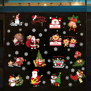 Wholesale Christmas gifts Wall Decal shopping mall glass door Self Stick painting snowflake window decoration sticker