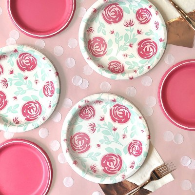 Customized Wholesale Disposable Paper Plates Paper Cup Kids Flower Theme Girl Party Supplies Kits