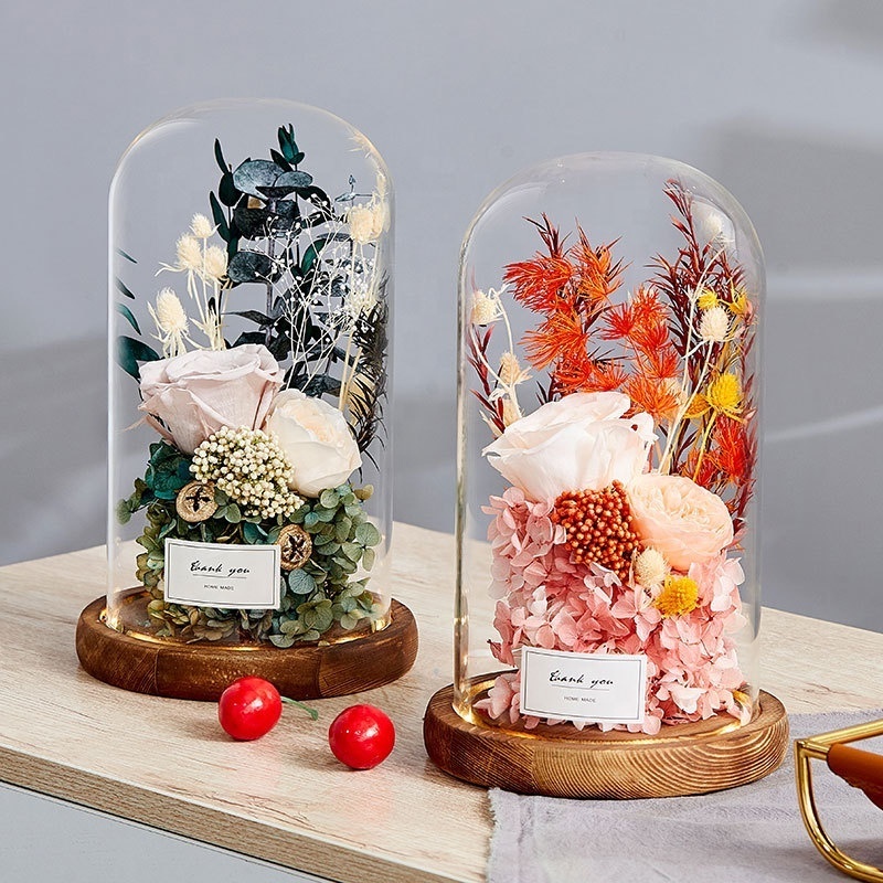 Eternas Preservadas Decorative Rose Forever Box Mothers Day Valentines Day Gifts Eternal Roses Preserved Roses in Glass Dome