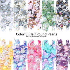 Mix Resin Rhinestone Pearls for Clothing Decorations Glitter Nail Gems Glue on Flatback Crystal Pearls DIY Decor Accessories